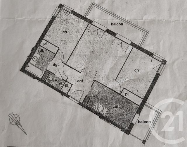 Appartement F3 à vendre - 3 pièces - 65.42 m2 - SEVRAN - 93 - ILE-DE-FRANCE - Century 21 S.E.I.C.A.